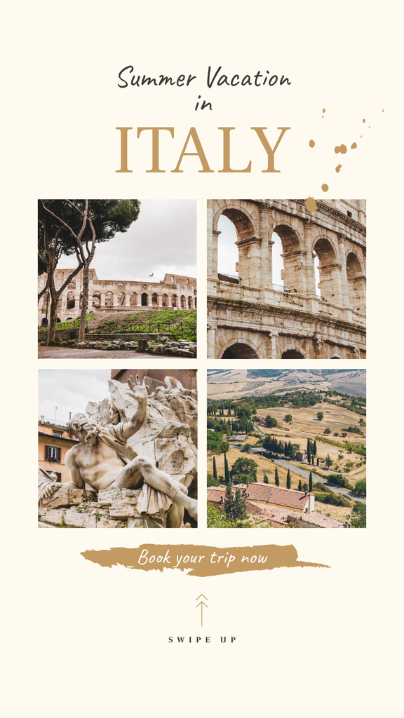 Rome city travelling spots Instagram Story tervezősablon