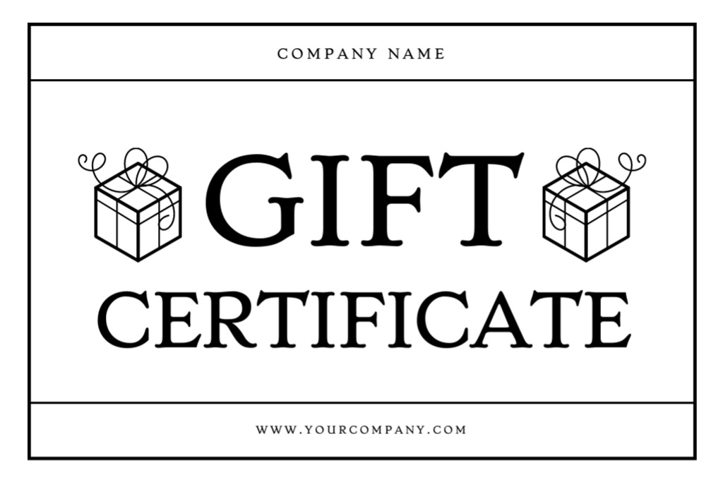 Special Gift Voucher Offer with Boxes Gift Certificate Tasarım Şablonu