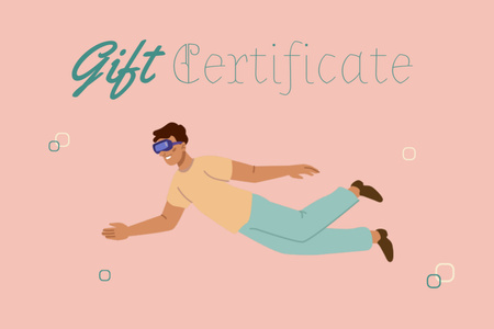 Sanal gerçeklik gözlüklü kadın Gift Certificate Tasarım Şablonu