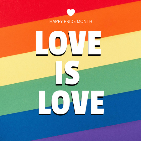 Template di design l'amore è amore colorfull saluto del mese dell'orgoglio Instagram