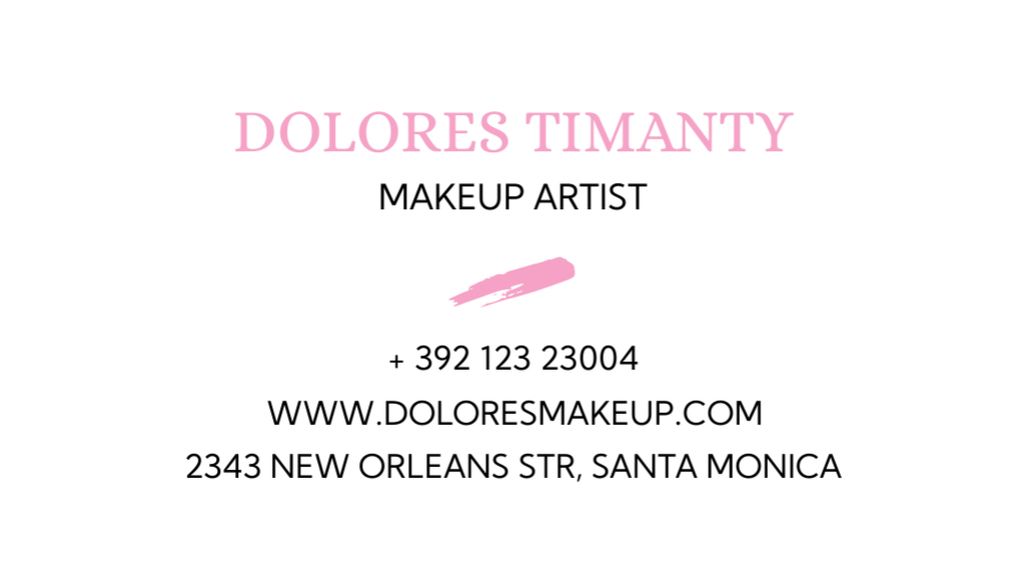 Szablon projektu Makeup Artist Contact Details Business Card US