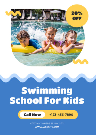 Szablon projektu Zniżka na usługi szkoły pływania dla dzieci Flayer