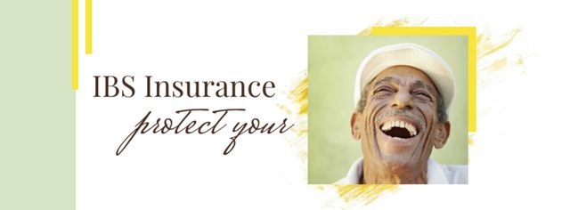 Happiness Quote Laughing Old Man Facebook cover Modelo de Design