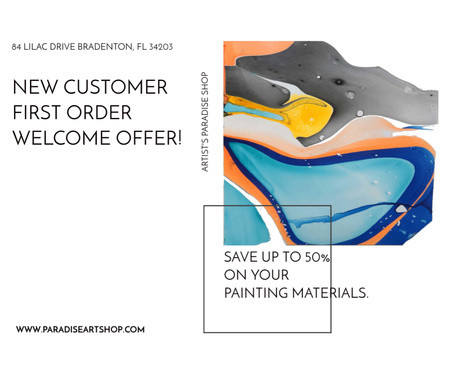 Designvorlage Painting materials shop für Medium Rectangle