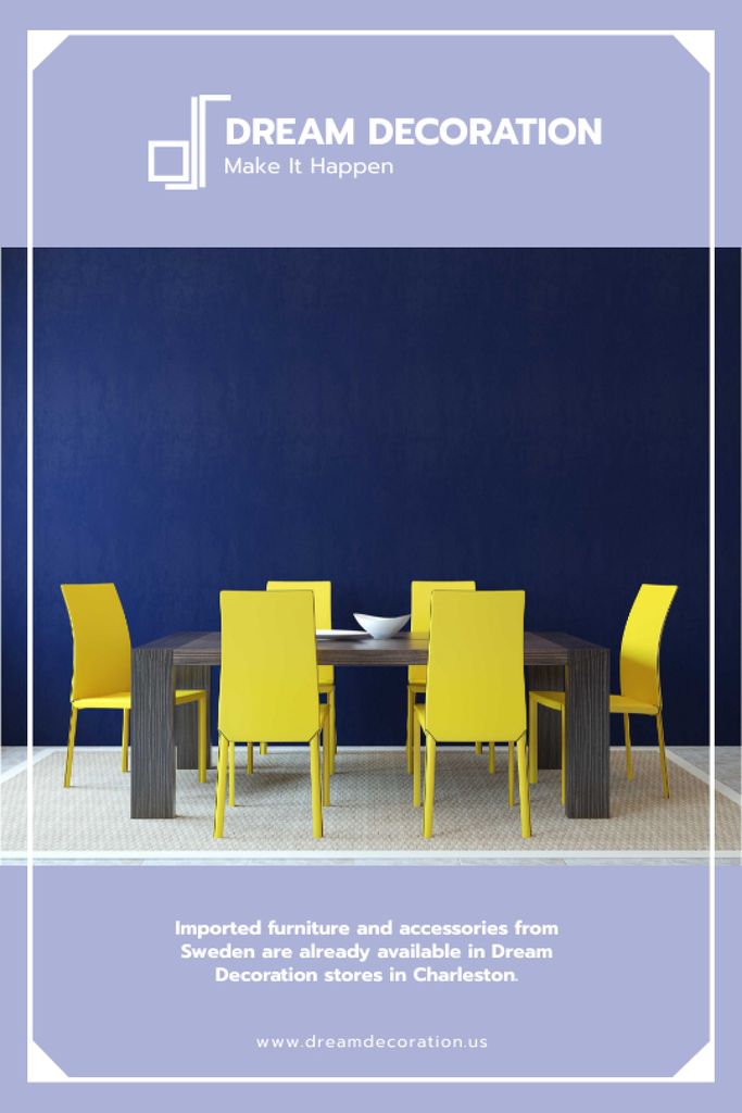 Design Studio Ad Kitchen Table in Yellow and Blue Tumblrデザインテンプレート