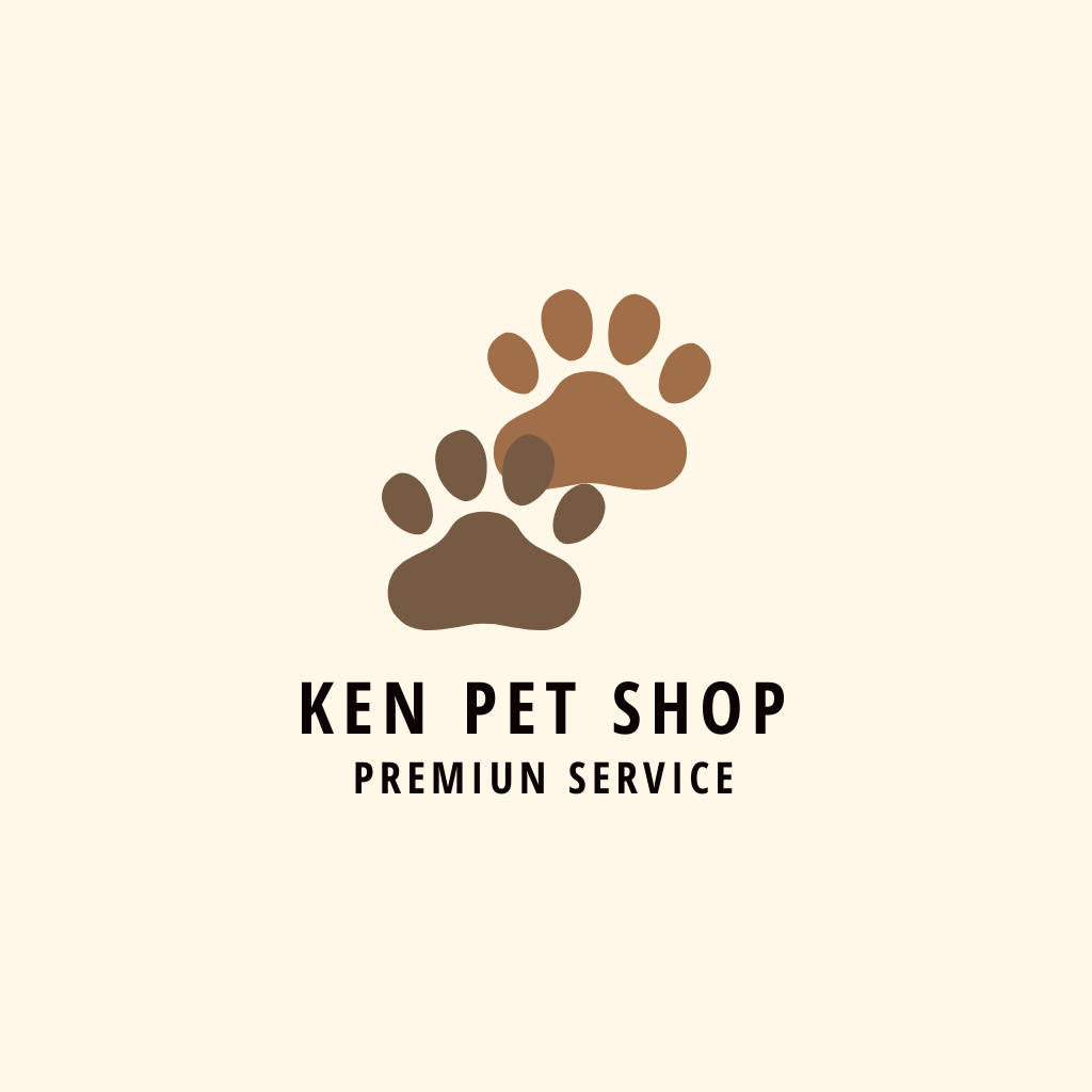 Pet Item Store Promotion With Paws Logo Modelo de Design