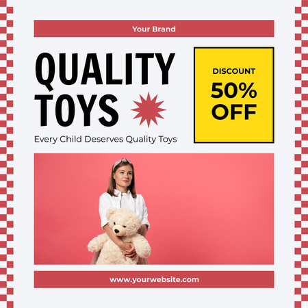 Designvorlage Bieten Sie Rabatte auf hochwertiges Kinderspielzeug für Instagram AD