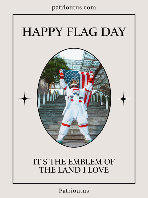 Platilla de diseño USA Flag Day Celebration with Astronaut Poster US