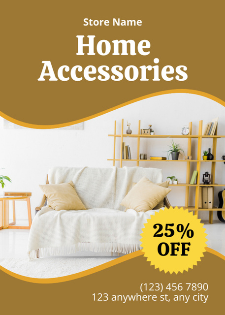 Home Accessories Discount on Mustard Color Flayer Modelo de Design