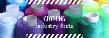 Platilla de diseño Clothing Industry Facts Spools Colorful Thread Tumblr