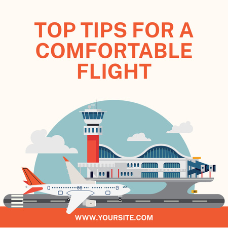 Plane at Airport for Travel Tips Instagram Design Template