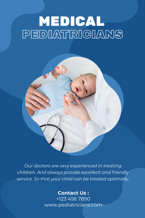 Ontwerpsjabloon van Pinterest van Pasgeboren baby op pediatrische controle