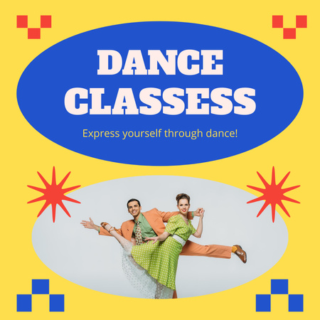 Dance Classes Promo with Pair Instagram Design Template