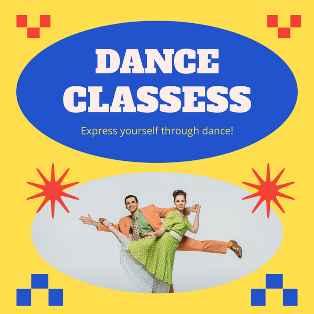 Dance Classes Promo with Pair Instagram tervezősablon