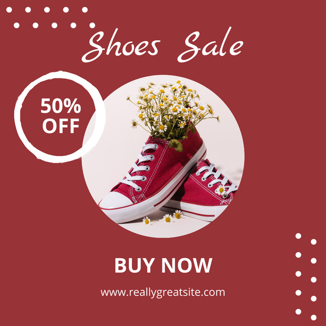 Red Shoe Sale Announcement Instagram Design Template