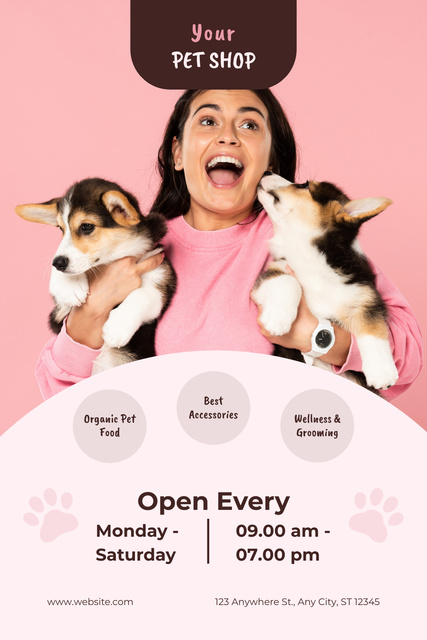 Designvorlage Pet Shop Ad Layout with Photo für Pinterest