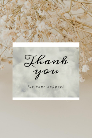 Thank You for Support Text on Elegant Beige Postcard 4x6in Vertical Design Template