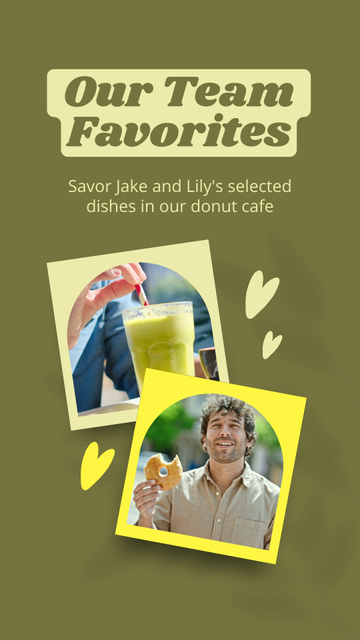 Designvorlage Doughnut Shop Cooking Team Favorite Desserts für Instagram Video Story