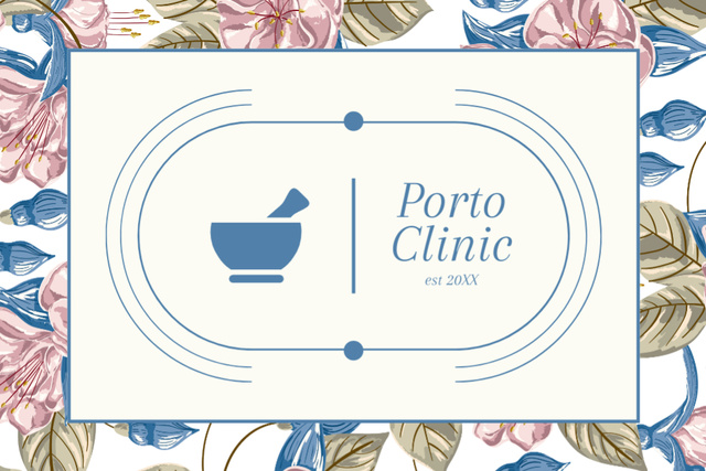 Gift Voucher for Clinic with Flower Pattern Gift Certificate Design Template