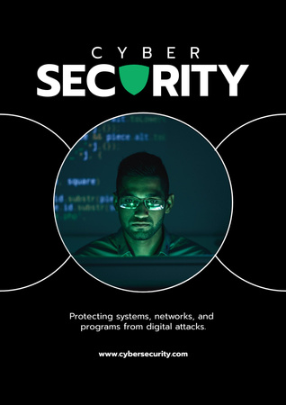 Plantilla de diseño de Anuncio de empresa de servicios de seguridad cibernética Poster 