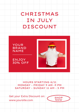 Template di design Christmas Sale Announcement in July with Funny Santa Flyer A7
