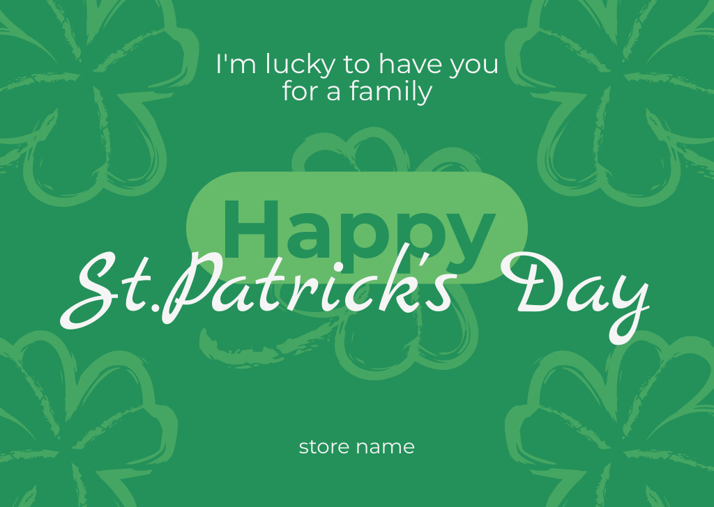 Plantilla de diseño de Sending You My Sincerest Wishes for a Fun-Filled St. Patrick's Day Card 
