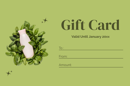 Gift Card Offers for Natural Cosmetics in Green Gift Certificate Design Template