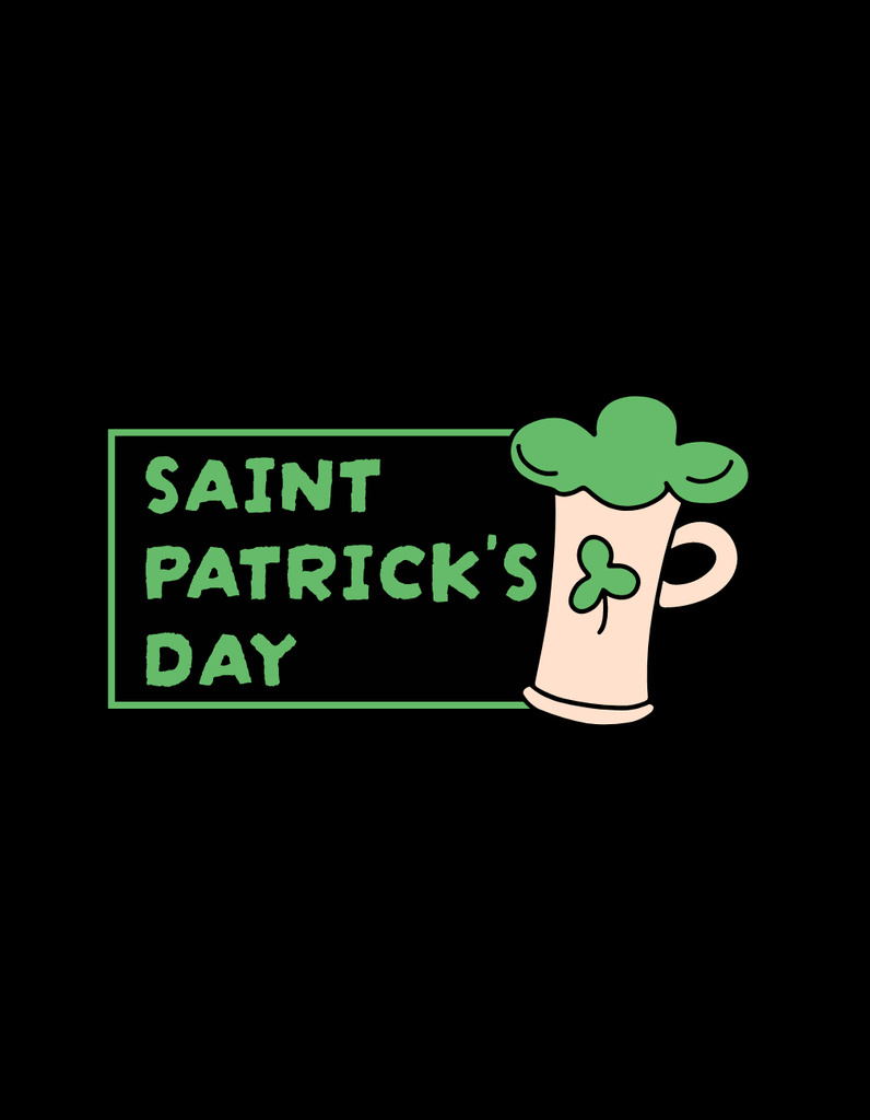 Festive Greetings on St. Patrick's Day T-Shirt Design Template