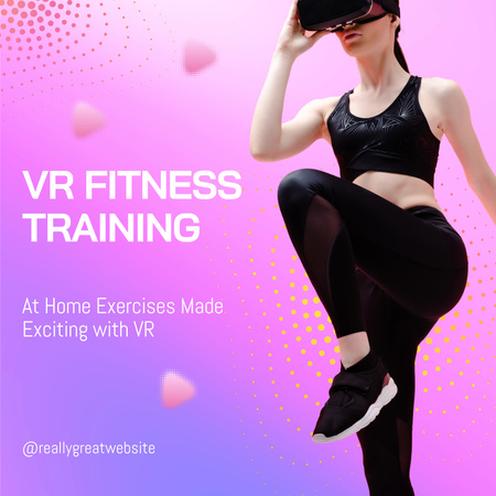 Virtual Reality Fitness Workout Announcement Instagram tervezősablon