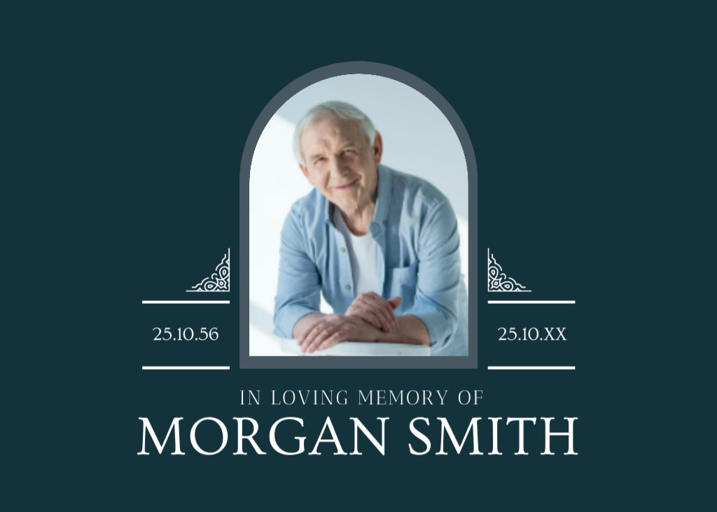 Deceased Person Funeral Card Postcard 5x7in Design Template