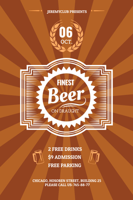 Top-notch Beer Pub Ad in Orange Color Flyer 4x6in – шаблон для дизайна