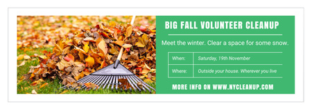 Modèle de visuel Annonce de nettoyage des bénévoles Jardin d'automne avec des citrouilles - Tumblr