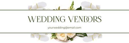 Modèle de visuel Vendeurs de mariage avec des fleurs blanches - Email header
