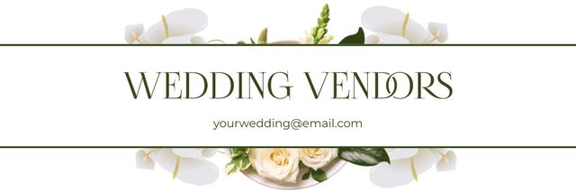 Wedding Vendors with White Flowers Email header Design Template