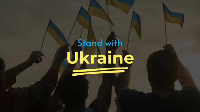 Raising Awareness of War in Ukraine And Stand With Ukrainians Youtube Thumbnail Modelo de Design