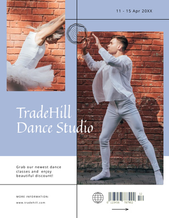 Dance Studio Invitation Flyer 8.5x11in Design Template