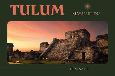 Travel Tour To Mayan Ruins With Sightseeing Postcard 4x6in Design Template