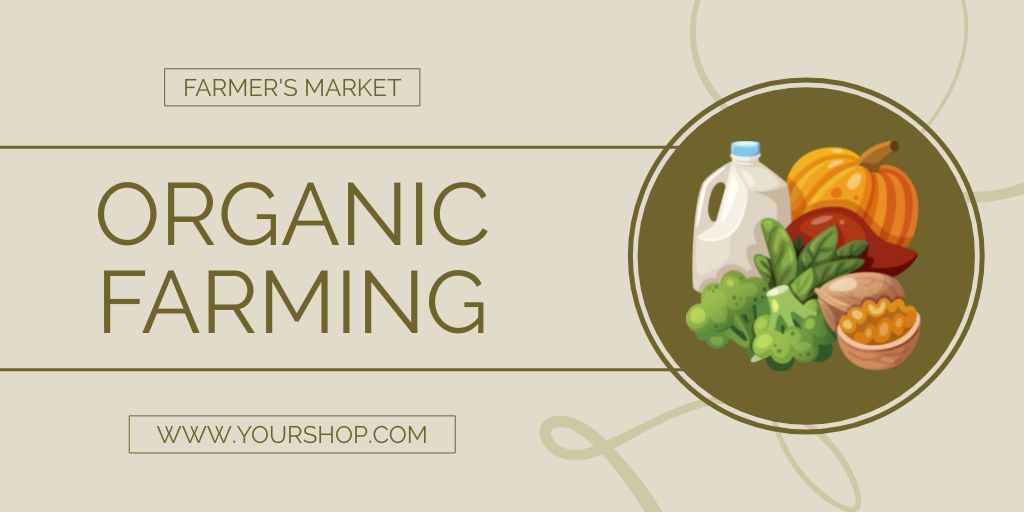 Organic Farming Goods Offer Twitter Modelo de Design