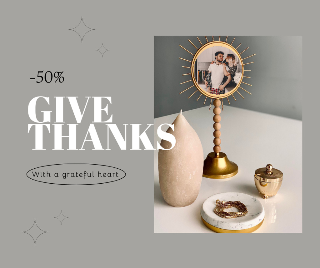 Platilla de diseño Decor Items Sale Offer on Thanksgiving Holiday Facebook