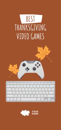 Thanksgiving Video Games Ad Flyer DIN Large Design Template