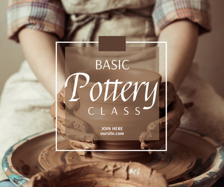 Platilla de diseño Pottery Base Class Offer Facebook