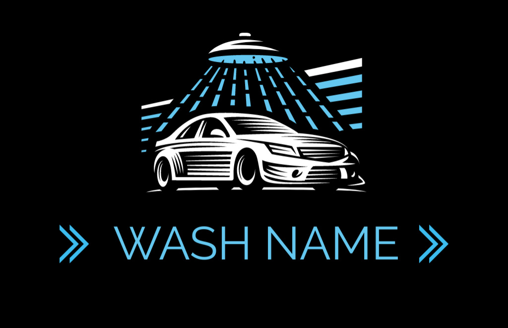 Car Wash Ad Business Card 85x55mm Tasarım Şablonu