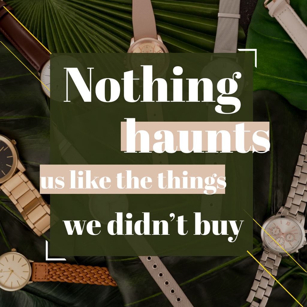 Quotation about Shopping Haunts Instagram Design Template