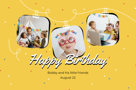 Glorious Birthday Holiday Celebration WIth Friends Mood Board Design Template