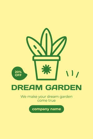 Designvorlage Rabatt für erweiterten Gartenpflegeservice für Pinterest
