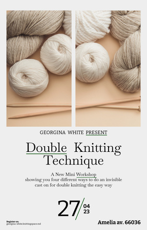 Knitting Workshop Announcement With Special Technique Invitation 4.6x7.2inデザインテンプレート