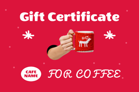 Platilla de diseño Special Coffee Offer on Christmas Gift Certificate