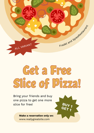 Ontwerpsjabloon van Poster van Free Delicious Pizza Offer