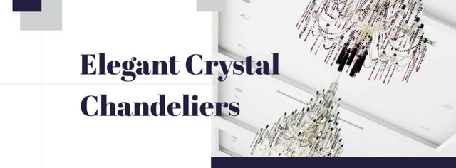 Ontwerpsjabloon van Facebook cover van Elegant crystal Chandeliers Offer