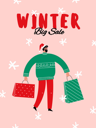 Winter Sale Poster US Design Template
